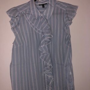 Lane Bryant Ruffle Button-down Sleeveless Top